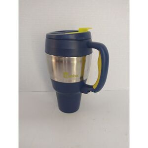 Bubba Insulated Travel Mug‎ Navy Blue Yellow Stainless Steel Cup Holder Friendly
